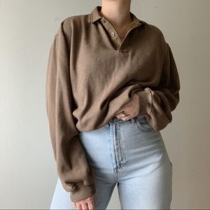Brown Norm Thompson Henley Sweater